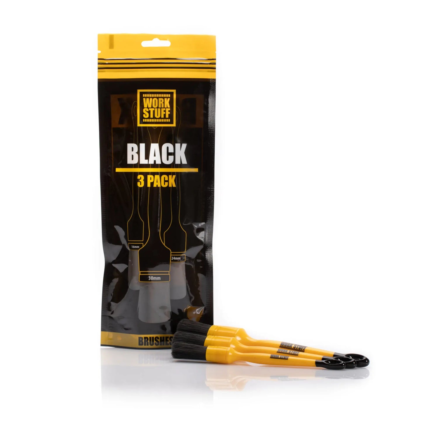 WORK STUFF DETAILING BRUSH BLACK 3 PIECE KIT